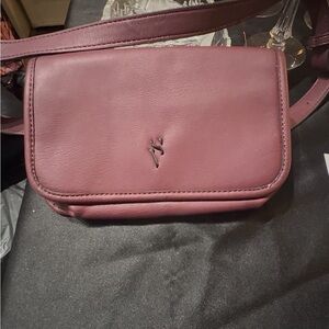 Vera Wang Elegant Mauve Leather Crossbody Bag